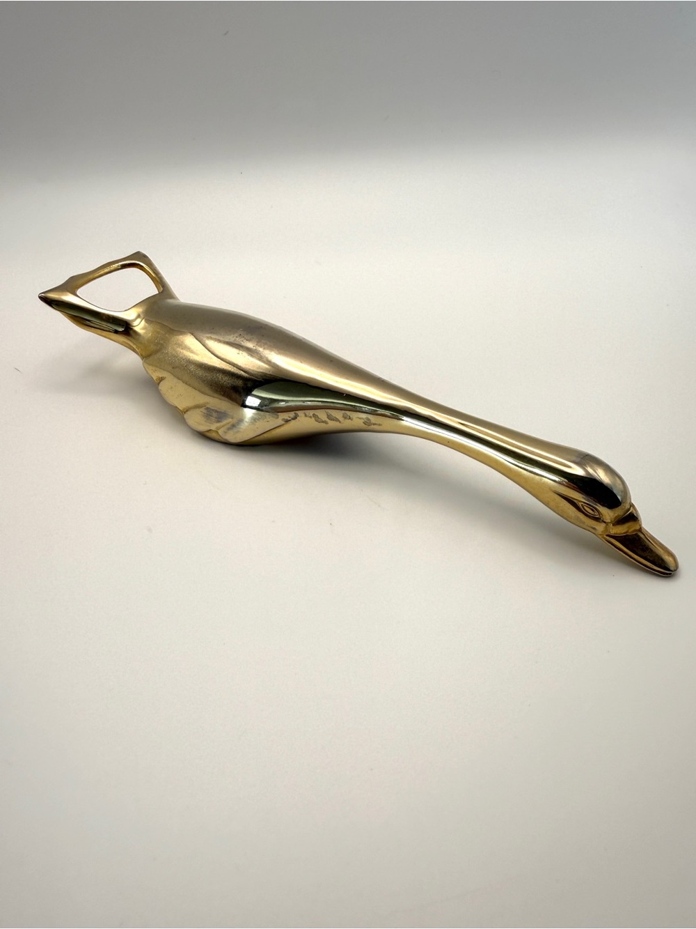 Brass Golden Goose Bottle Opener MCM Vintage Barware